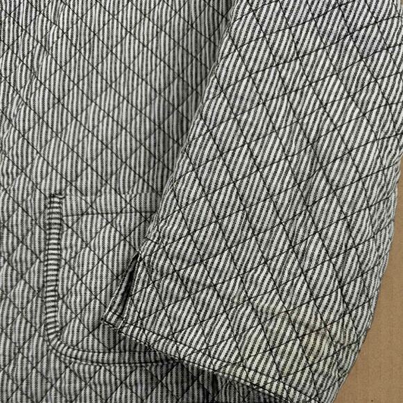 Vintage Quilt Floral Striped Reversible Brown Gray Jacket Fits like Short Large - Picture 5 of 7